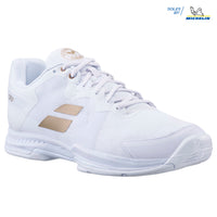 Babolat SFX3 All Court Wimbledon Men Tennis Shoes [White/Gold]